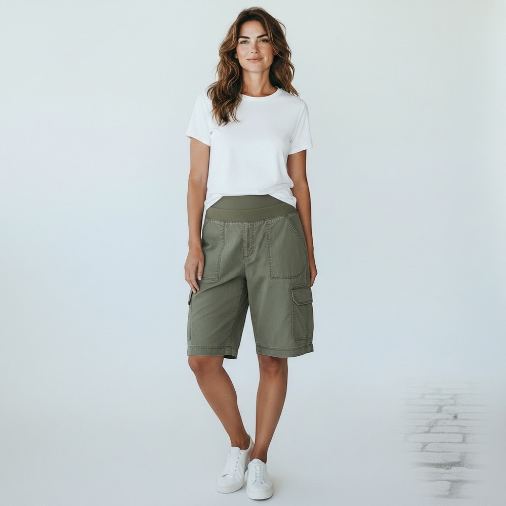 Lee Relaxed Fit Shorts 32 Olive Green Excellent Comfort Waist Utility Cargo